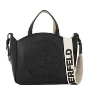 Karl Lagerfeld K/Circle Perforated Small Tote Bag One size black