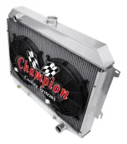 2 Row PR Champion Radiator,2 12" Fans - 1970 - 1974 Dodge Challenger Small Block