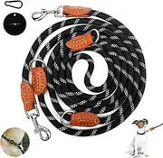 Ticeed 2.5 m Dog Double Lead Adjustable Dog Lead for Large and Medium Dogs Lead Reflective Strong Dogs Training Lead Recall Lead