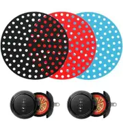 3 Pieces 8 Inch Reusable Silicone Air Fryer Liners, Non-Stick Silicone Replacement for Ninja, Cosori, Gowise, Instant Pot
