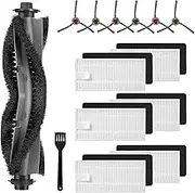 Airrobo P20 Robot Vacuum Cleaner Replacement Parts - 1 Main Brush, 6 HEPA Filters & Sponge, 6 Side Brushes, 1 Cleaning Brush (14 Pack)