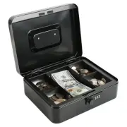 Steel Cash Box Safe with Combination LockMoney Safe Box with Removable Coin T...