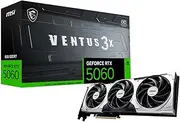 MSI Gaming RTX 5060 8G Ventus 3X OC Graphics Card (8GB GDDR7,128-bit, Extreme Performance: 2550 MHz, DisplayPort x3 2.1a, HDMI 2.1b, NVIDIA Blackwell Architecture)