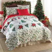 Bits and Pieces - Merry Christmas Quilt Bedding - Twin Twin, Multicolored