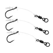 Fishing Gear 3Pcs Carp Hook Set for CHOD Rigs with Bait Screw & Swivel