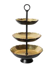 Godinger Munro Hammered Three Tier Stand