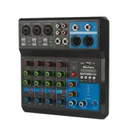 Mini audio DJ mixer Sound Board Console System,5 Channel 48V Phantom Power wi...