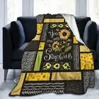Retro Sunflower Bedspread Sofa Couch Lounge Throw Blanket Flannel Holiday Gift