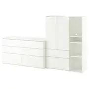 VIHALS storage combination, white, 245x47x140 cm