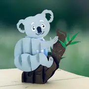 Australia Native Grey Koala 3D Pop Up Greeting Card