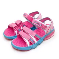 在飛比找ETMall東森購物網優惠-【LOTTO】中童 戶外運動織帶氣墊涼鞋 時尚童趣系列(粉藍