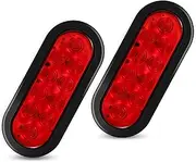 RUNHWEE Led Trailer Lights Kit,2Pcs 6" Oval Tail Lights 10 LED Marker Lights Brake Lights Stop Turn Side Utility Tail Lights Waterproof Hitch Light for Truck Trailer RV Boat,Red