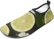 [BTCOWZRV] Water Shoes for Women Men Fresh Lemon Water Sports Shoes Slip-on Breathable Lightweight Athletic Aqua Sock