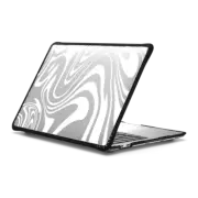MacBook Pro 13-inch (M1 / M2 / Intel) Impact Case Marble Transparent Trippy Wavy Swirl White Spiral Warp Twirl Retro 70s Psychedelic Acid Groovy Abstract Pattern