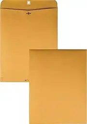Clasp Envelope, 12 x 15 1/2, 28lb, Brown Kraft, 100/Box
