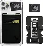 Double Pocket Phone Wallet - Stick on Phone Wallet - from Gecko Travel Tech (Black Black)