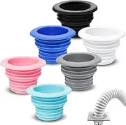 6 pcs Universal Fit Drain Pipe Hose Silicone Plug,Bathroom Kitchen Laundry Sewer Seal Ring,Washing Machine Drain Hose Seal Kit for Bathroom Kitchen Cleaning Tools (Multicolor Series)