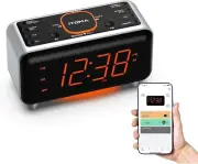 iTOMA Bedside Alarm Clock App Control LED Display Snooze Digital FM Radio NightL