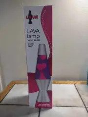 Schylling 14.5" Purple/Pink Lava Lamp Silver Base +Cap 20 oz