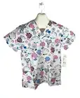 New Fundamentals Scrub Top Floral Pattern Size S Free US Shipping