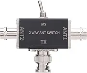 100W Antenna Switch, 2 Way Antenna Switch 0-50MHz BNC Connector Manual Antenna Conversion Switch with Cutoff and Ground Guard
