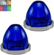 LED Watermelon Light Indicator Side Marker Signal Light, LED Stop Turn Signal Marker Lights, Truck Side Lights, Indicator Warning for Car Trailer Tractor Truck Bus Railways(2pcs Blue)