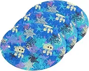 Blue Robots Cute Absorbent Clean sponges Magic Eraser Effortless Decorative Kitchen sponges for Washing Dishes New Home Essentials (3 Count)