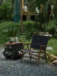 在飛比找Yahoo!奇摩拍賣優惠-廠家出貨TNR南美柚木實木折疊椅便攜戶外露營野外克米特椅子野