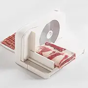 TT-YED Small Electric Beef and Mutton Meat Slicer, Household 150W Frozen Meat Slicer, with Stainless Steel Cutter, Thickness 1-15MM Adjustable, Foldable and Disassembled, White