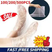 100/200/500pcs Disposable Plastic Foot Covers Bags Clear Booties Bath Paraffin--