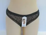 Bonds Ladies Lacytails Bikini Briefs Panties Underwear size 14 Colour Black