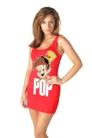 Sexy Rice Krispies Pop Red Tank Dress Costume Adult