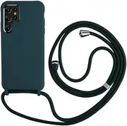 [Keteen] Mobile Phone Chain Case for Samsung Galaxy S23 Ultra, Slim Silicone Protective Case with Removable Cord, Shockproof Bumper Cover for Hanging, Necklace Case, Galaxy S23, Ultra Green
