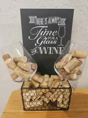 Wine Glass Cork Art Display Wall Shelf Great GIFT