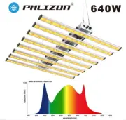 640W Spider LED Grow Light Full Spectrum Commercial 8Bar with Samsung 561C Chips