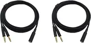 Binxind 2 Pcs 3.5mm Universal 2 in 1 Gaming Headset Audio- Extend Cable for Cloud II/Alpha-/Cloud Flight/Core Headphone