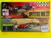 VALUE PACK 2 WAR PLANE MODEL KITS HAWK 1/72 - SPITFIRE MK22 & MESSERSCHMITT 109G