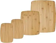 Farberware 4-Piece Kitchen Cutting Board Set, Reversible Chopping Boards for Meal Prep and Serving, Charcuterie Board Set, Wood Cutting Boards, Assorted Sizes, Bamboo
