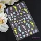 Nail Art Sticker 5D Lemon Blue Pink Flower Daisy Cluster Chain Petal Sticker 288