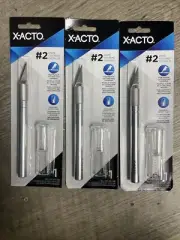 X-ACTO #2 Knife with Safety Cap for Medium Cutting and Trimming (3 Pack)