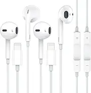Apple Earbuds with Lightning Connector, 2Pack iPhone Wired Earphones [Apple MFi Certified] with Microphone Volume Control Music and Calling Headphones for iPhone 14/13/12/11/SE/X/XR/XS