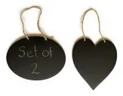 Small Chalkboard Sign Double Sided Hanging Message Chalk Board Blackboard 2 pack