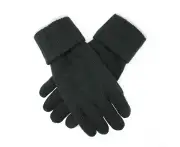 3M Thinsulate Mens Acrylic Knit Gloves Warm Winter with Cuff in Black/Grey