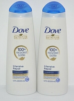 2 DOVE NUTRITIVE SOLUTIONS INTENSIVE REPAIR SHAMPOO FOR DAMAGED HAIR 12 FL OZ EA