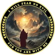 I Will Fear No Evil Challenge Coin, Psalm 23:4 Bible Verse Pocket Token Christian Inspirational Gift