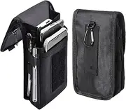 Dual Phone Case for Two Phones Double Holster Men Tactical Belt Loop Pouch Holder Waist Bag for iPhone 16 15 14 13 12 11 Pro Max Plus Galaxy A16 A55 A04e A03s A23 A13 A12 Pixel 6a 7a 8a 6 7 8 9 Pro XL