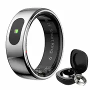 Smart Ring Tracker for Women & Men, Fitness Ring with Sleep & Motion Tracking, Touch Control,Compatible with iOS & Android (Silver,10#)