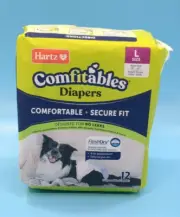 Hartz Comfitables Disposable Dog Diapers, Unisex, Large, 12ct NEW