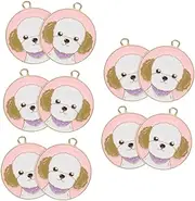 Abaodam 10pcs DIY Round Dog Tag: Sturdy Metal Pet Pendant for DIY Craft - Name Tags for Dogs Puppies - Collar Charm Accessories for Easy Identification