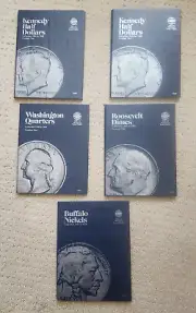 Set of 5 - Whitman Kennedy 1 & 2, Washington Quarters, Roosevelt, Buffalo Nickel